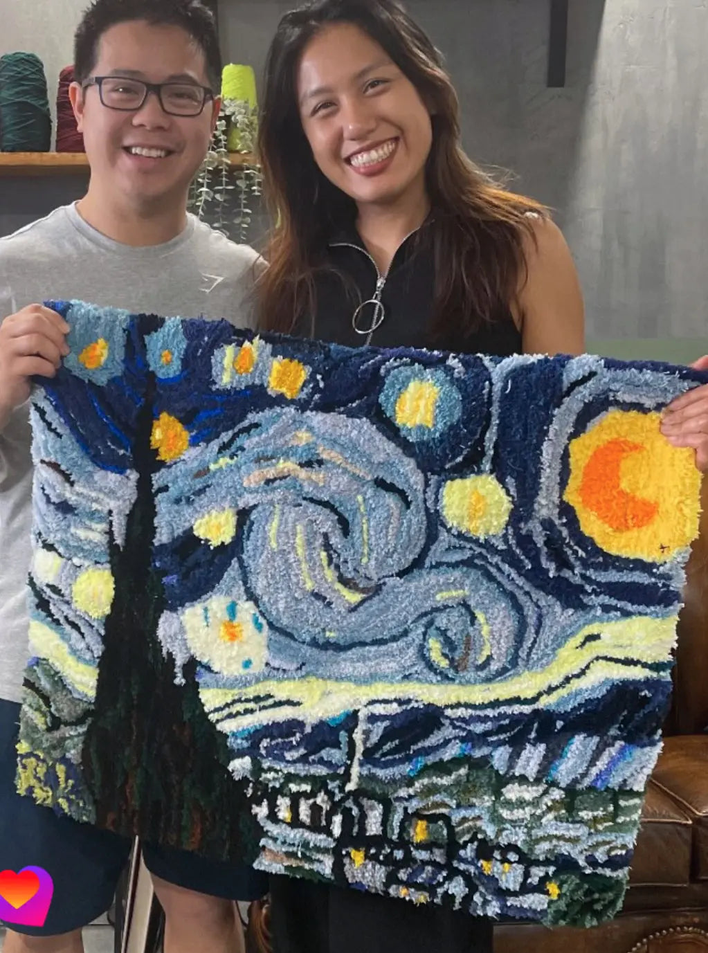 Tufted Art: Van Gogh’s Starry Night Brought to Life in a Rug! Abstract